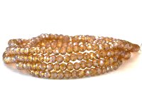 Armband mit Kristallperlen, Crystal Glasperlen, Gummiband, hellbraun, Länge ca. 40cm