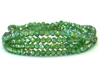 Armband mit Kristallperlen, Crystal Glasperlen, Gummiband, olive, Länge ca. 40cm