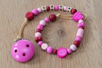 Nuggikette rosa mit Name